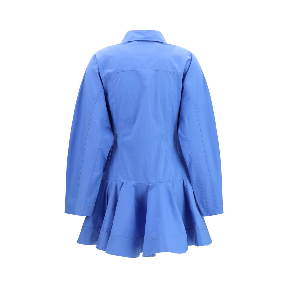 Ganni Blaues Baumwoll-Freizeitkleid
