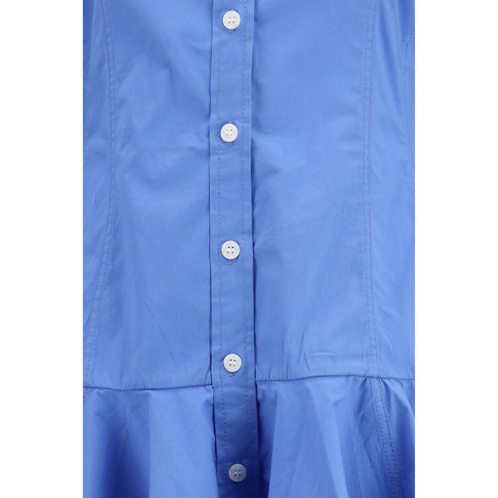 Ganni Blaues Baumwoll-Freizeitkleid