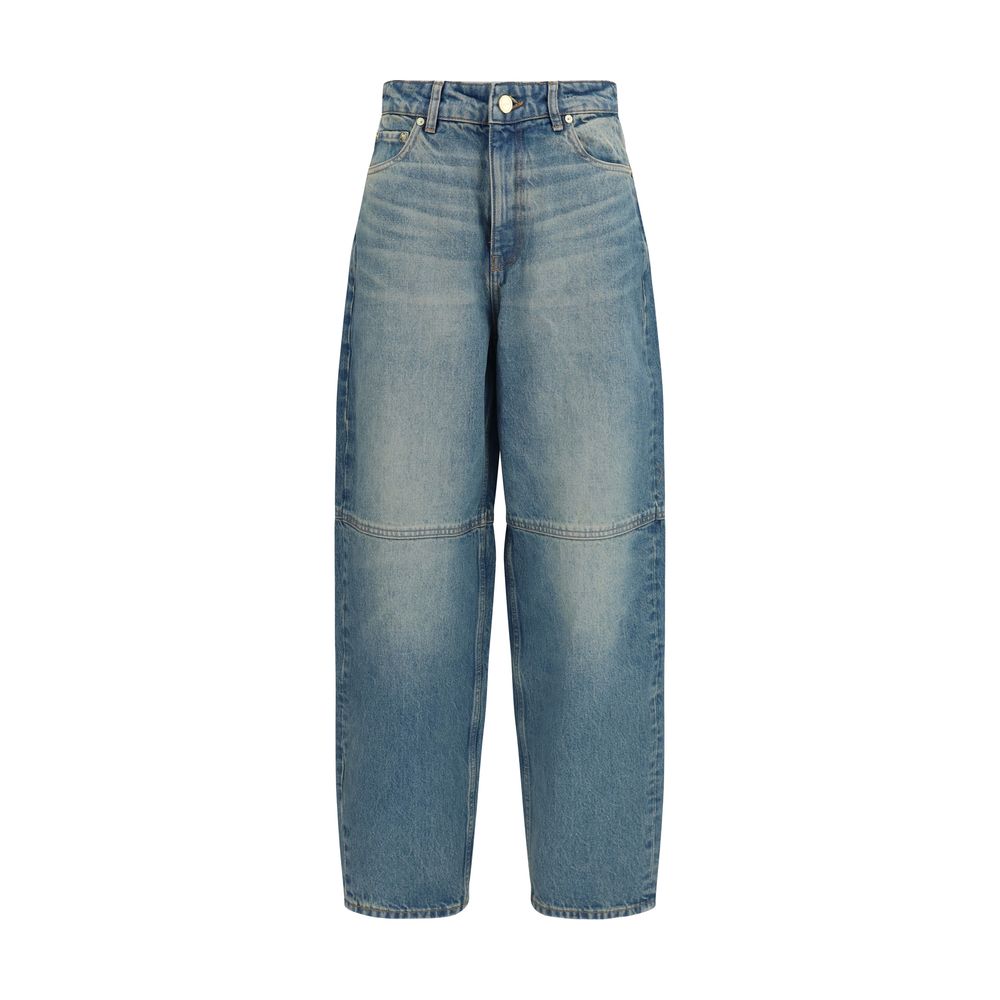 Ganni Blaue Jeans aus Baumwolle, Tapered Fit