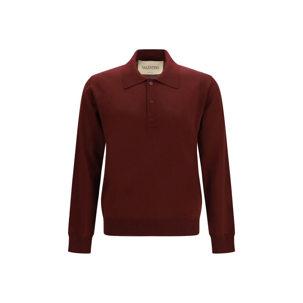 Valentino Garavani Bordeaux Woll-Polohemd Oves Aries