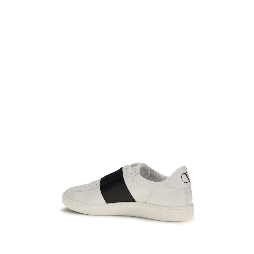 Valentino Garavani Schwarze Bos Taurus Kalbsleder Low-Top-Sneaker