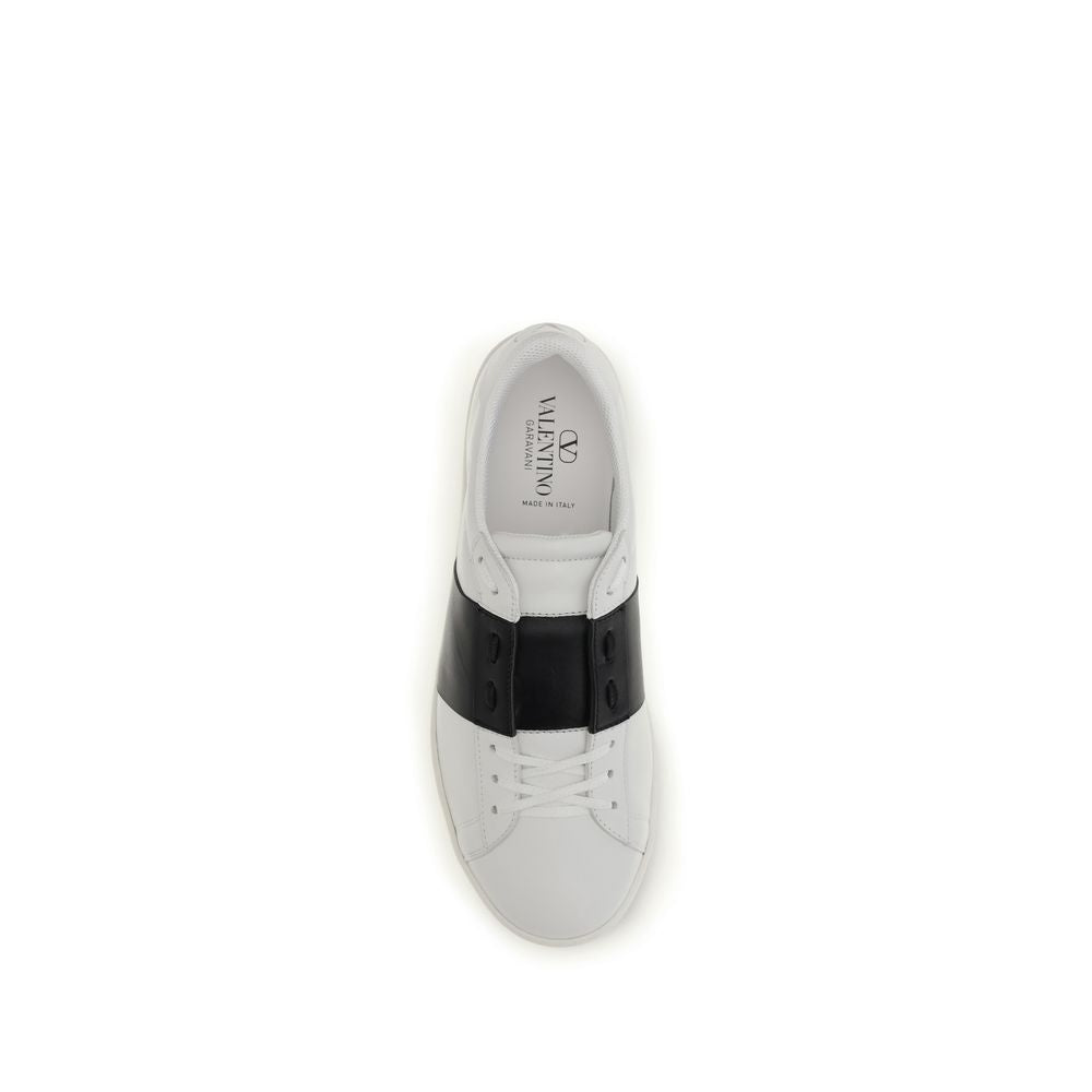 Valentino Garavani Schwarze Bos Taurus Kalbsleder Low-Top-Sneaker