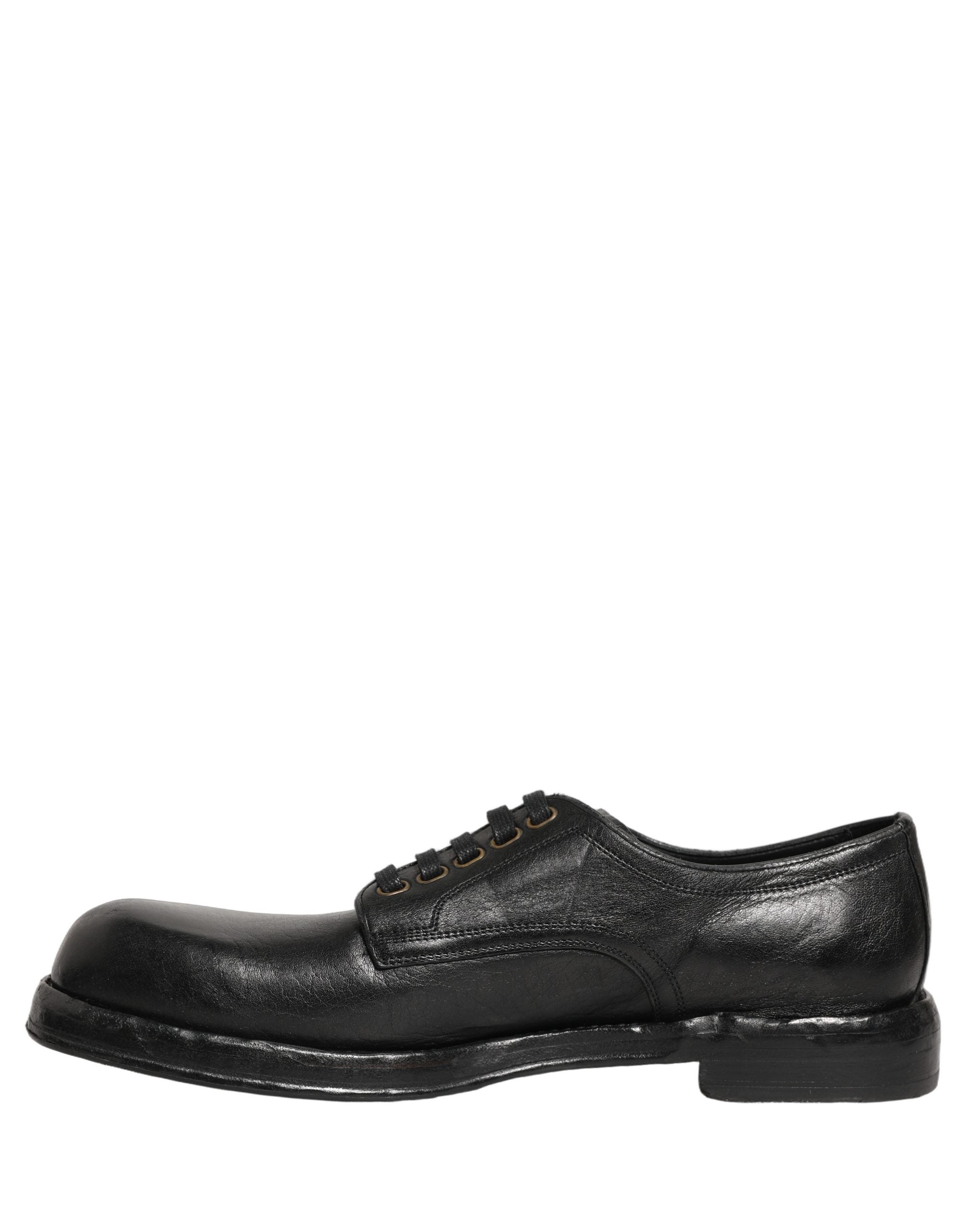 Dolce & Gabbana Schwarze Leder Schnür-Derby-Anzugschuhe für Herren