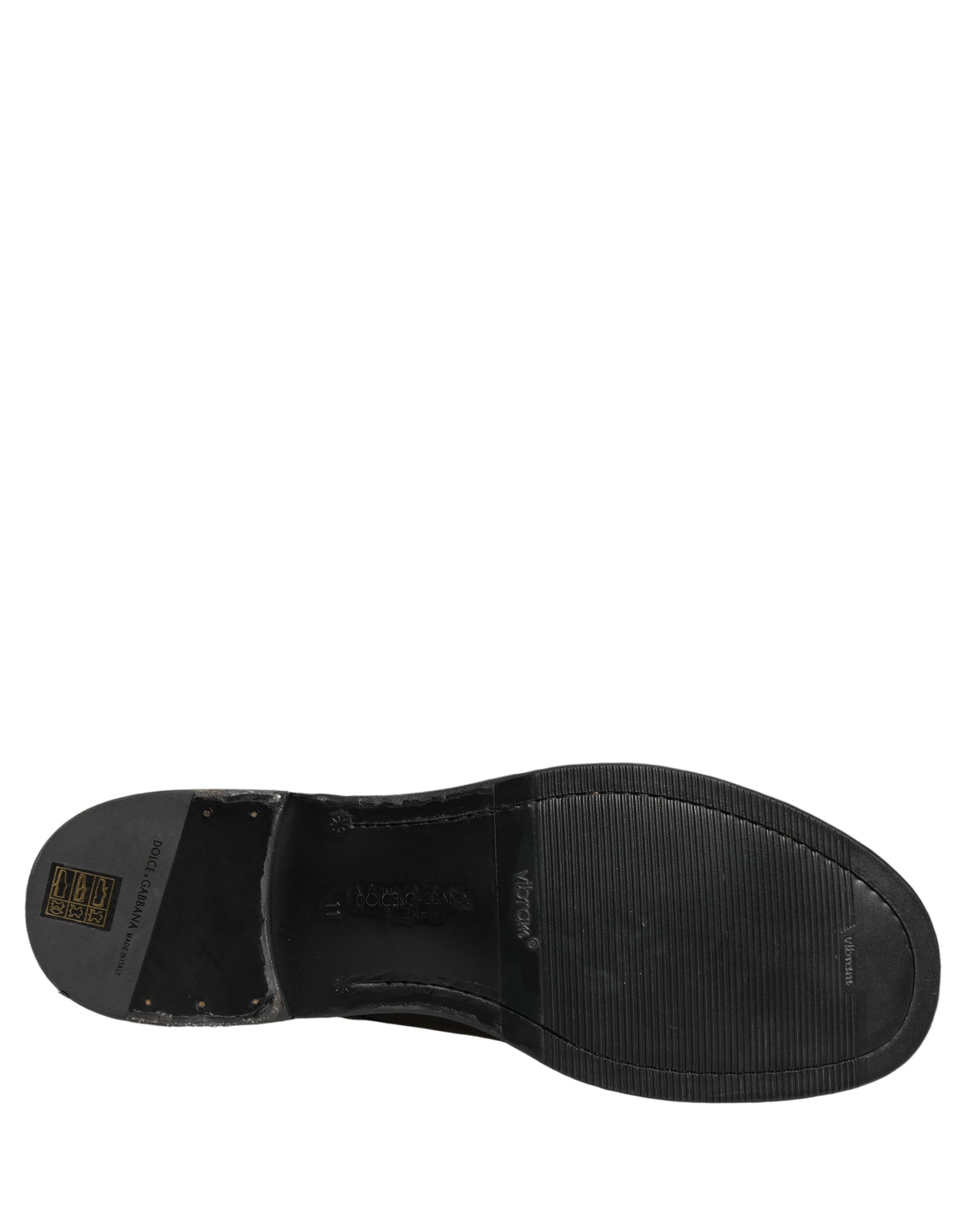 Dolce & Gabbana Schwarze Leder Schnür-Derby-Anzugschuhe für Herren