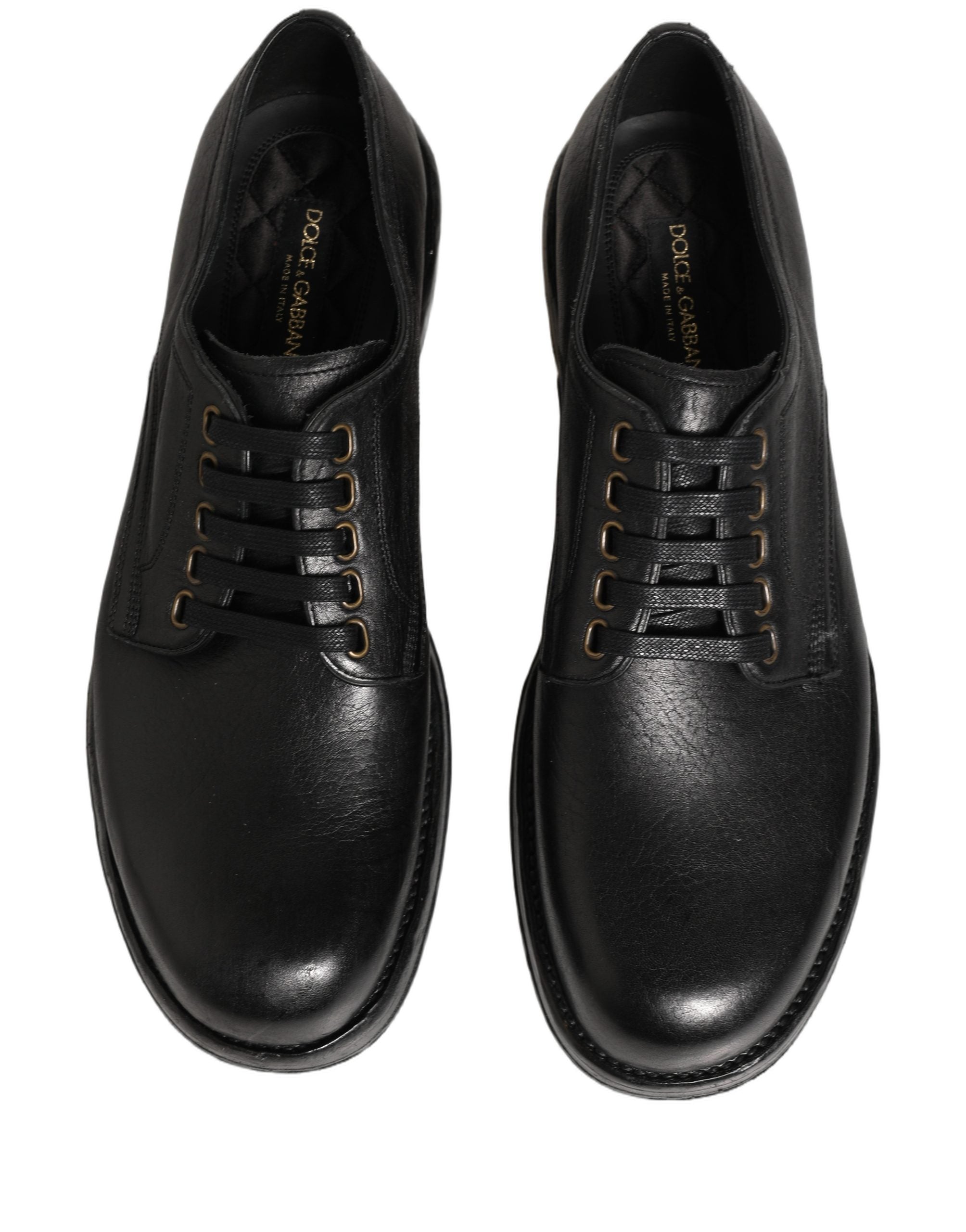 Dolce & Gabbana Schwarze Leder Schnür-Derby-Anzugschuhe für Herren