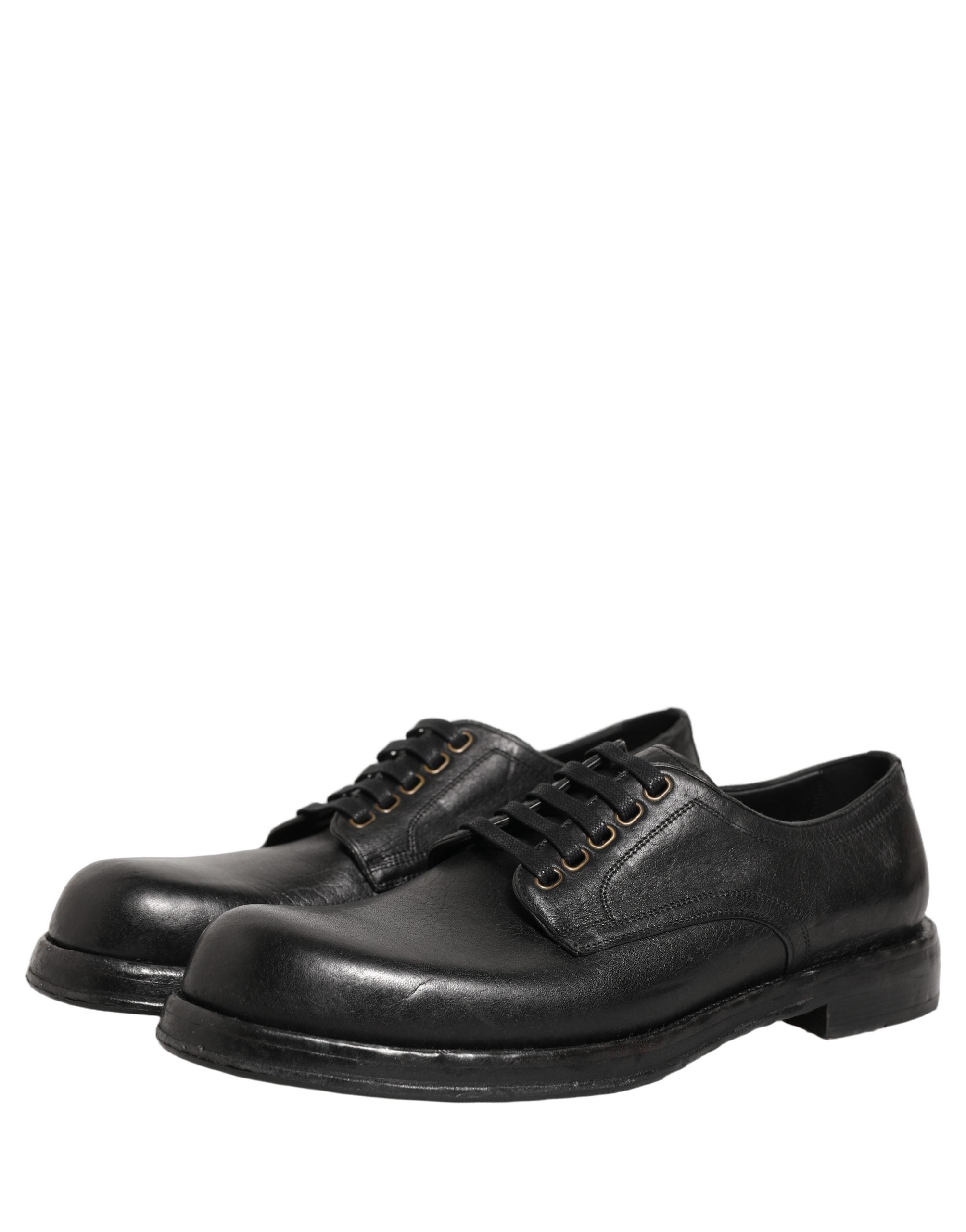 Dolce & Gabbana Schwarze Leder Schnür-Derby-Anzugschuhe für Herren