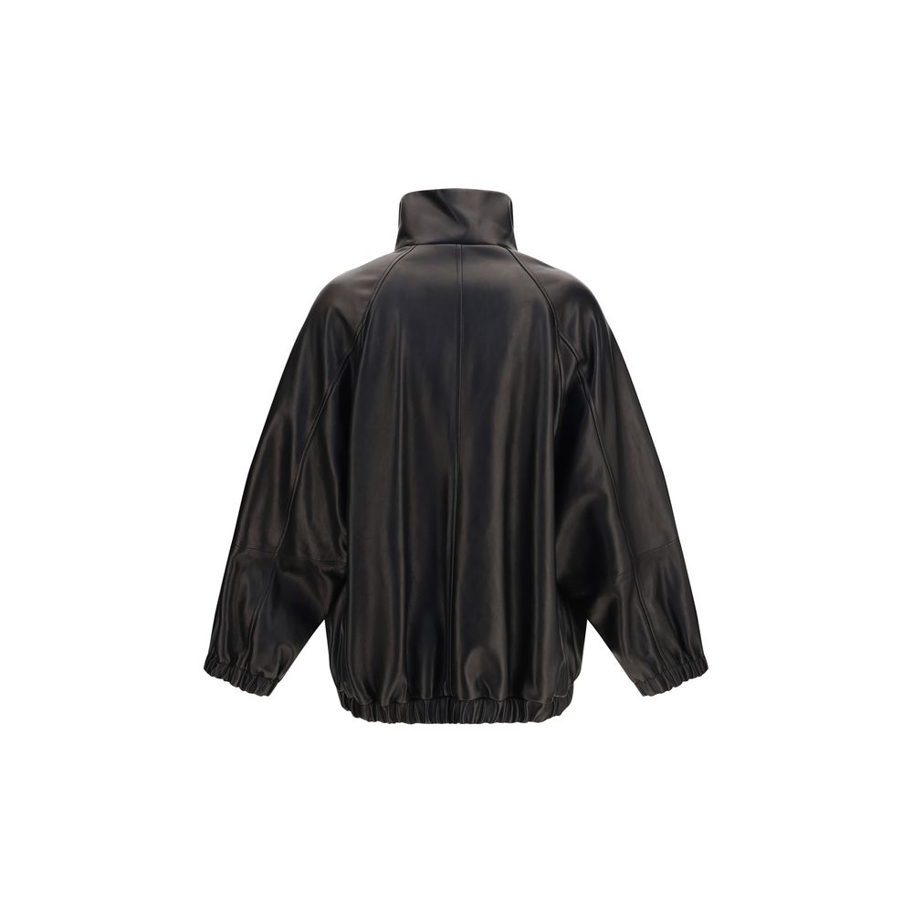Brunello Cucinelli Schwarze Lederjacke