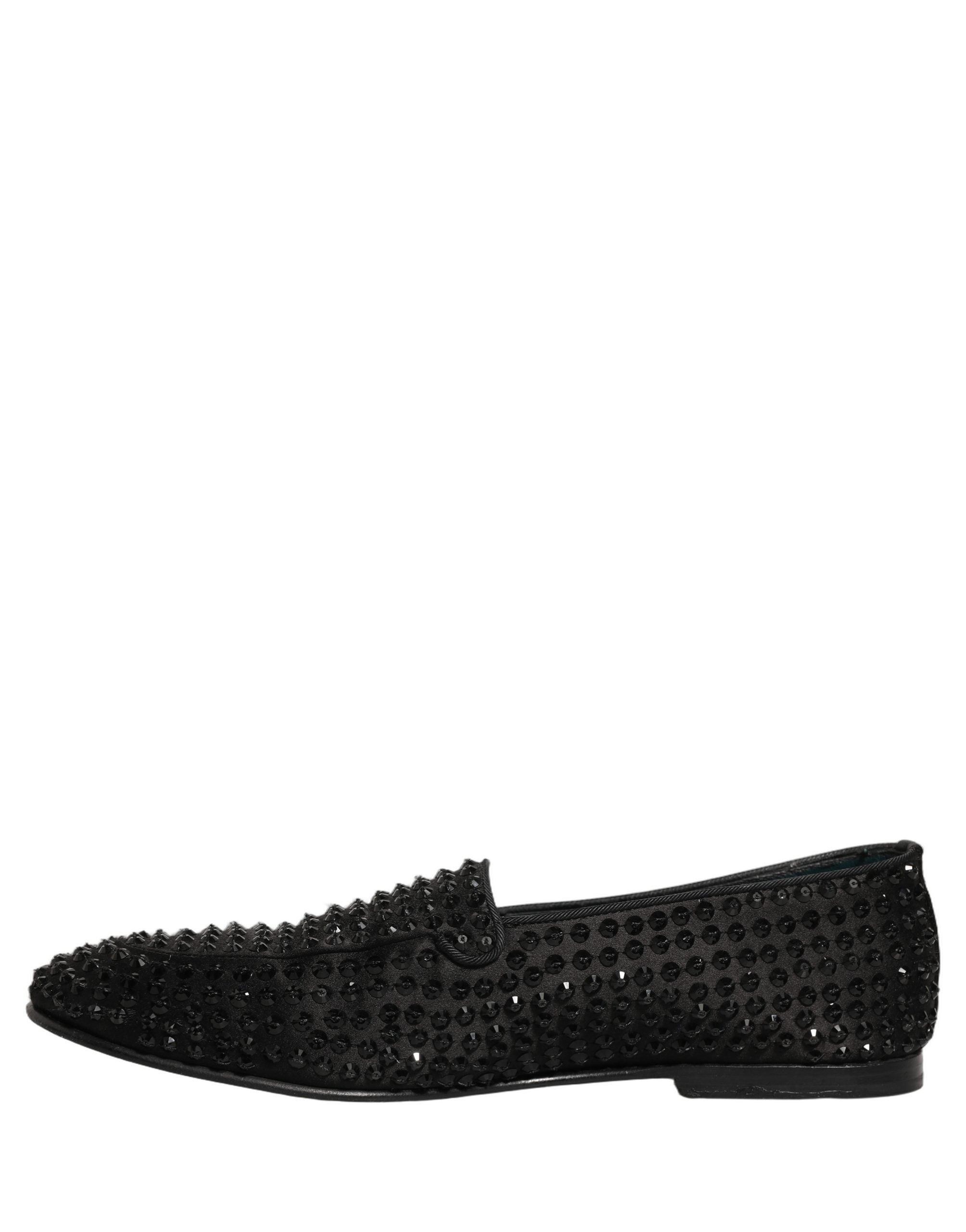 Dolce & Gabbana Schwarze Loafer mit Strassbesatz