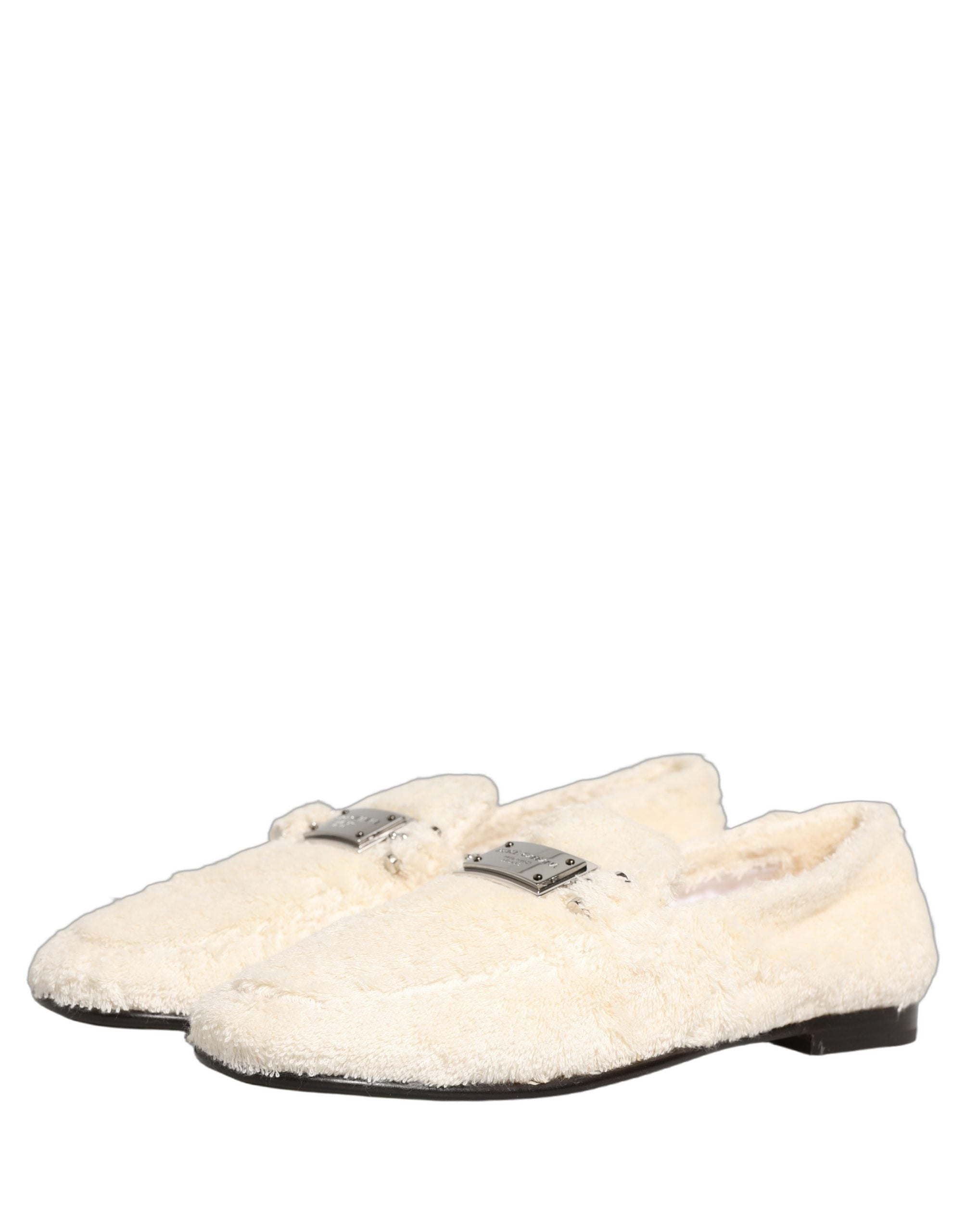 Dolce & Gabbana Weiße Lammfell-Loafer für Herren