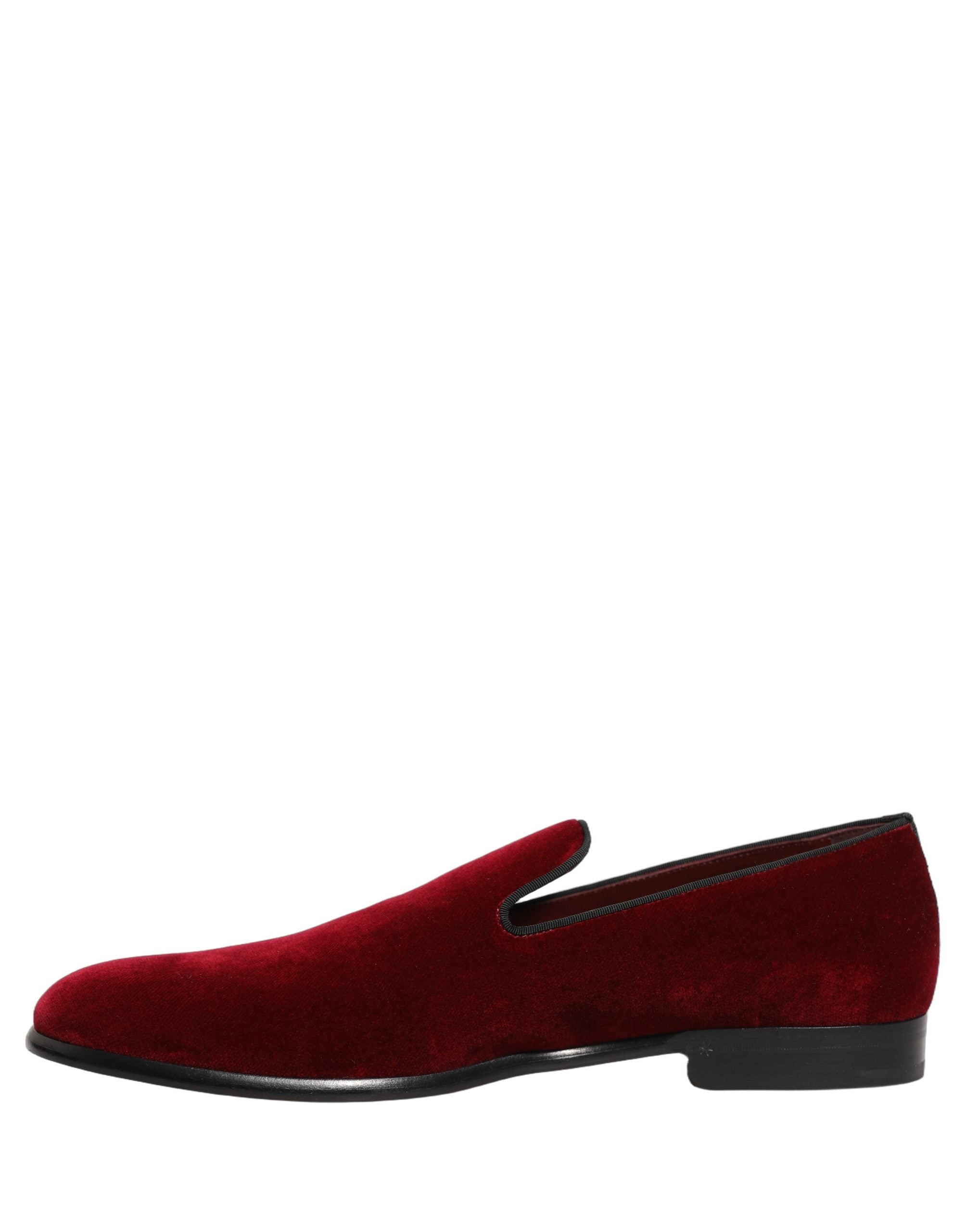 Dolce & Gabbana Burgundfarbene Samt-Slipper für Herren