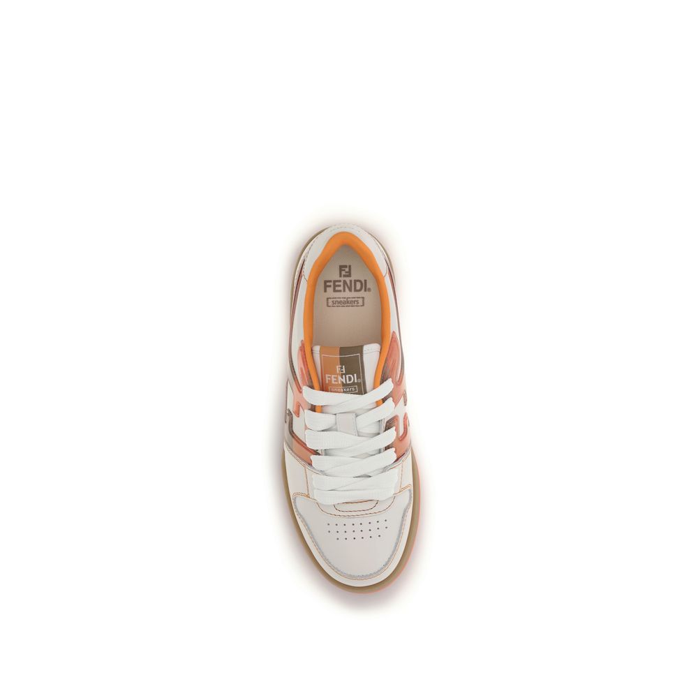 Fendi Mehrfarbige Leder-Sneaker im Athletic-Stil