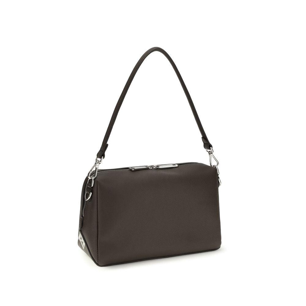 Fendi Braune Kalbsleder Bos Taurus Schultertasche