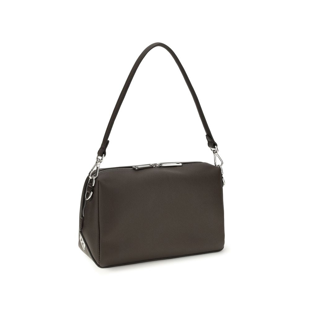 Fendi Braune Kalbsleder Bos Taurus Schultertasche
