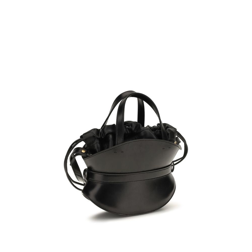 Balmain Schwarze Bos Taurus Kalbsleder Schultertasche