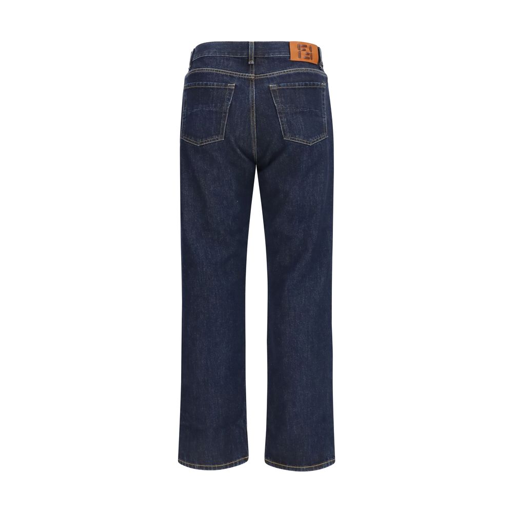 Fendi Blaue Jeans aus Baumwolle im geraden Schnitt