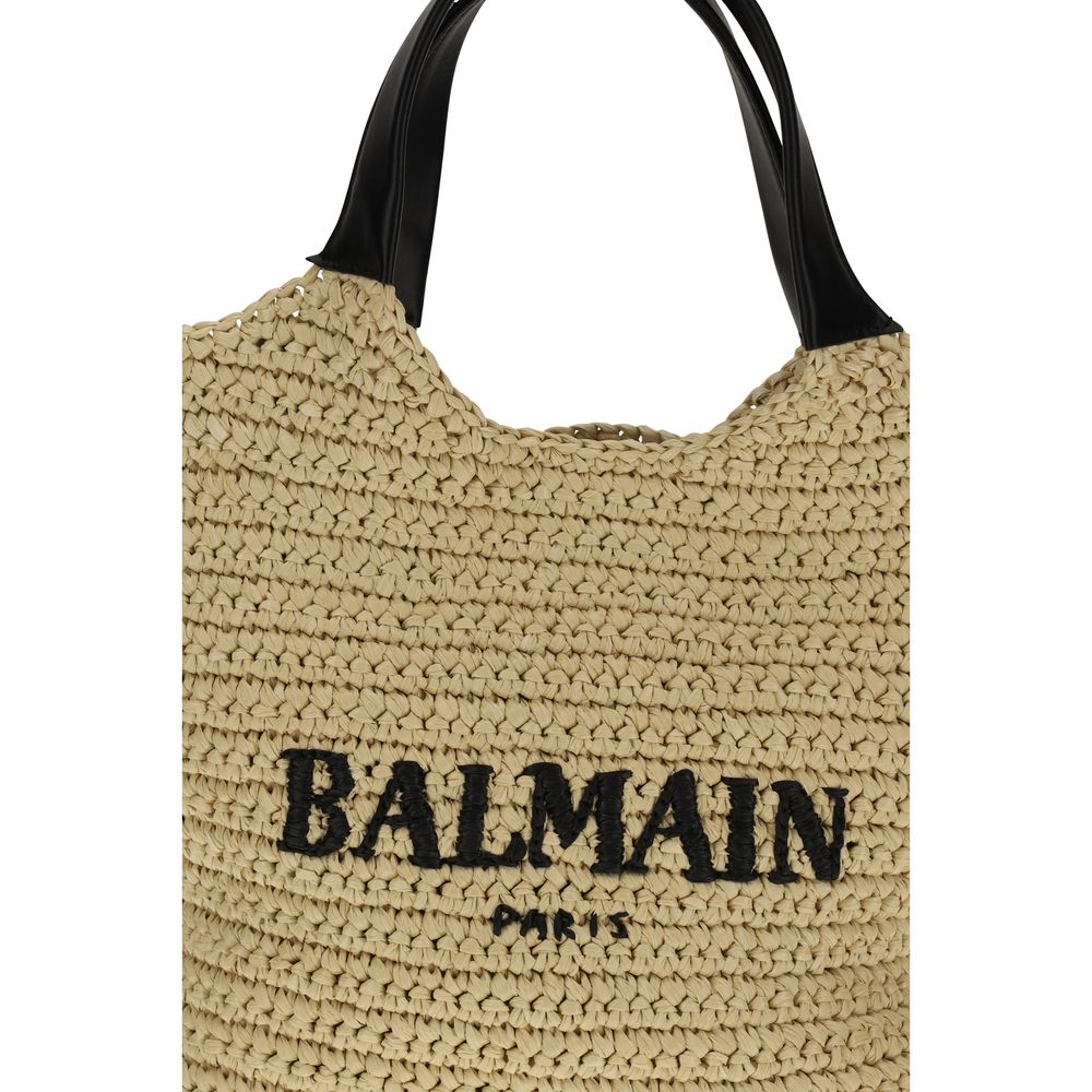 Balmain Schultertasche aus beiger Viskose