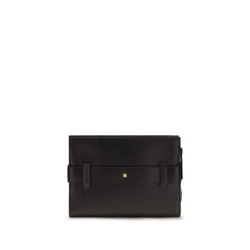 Balmain Schwarze Lammleder Schultertasche Ovis Aries Aries