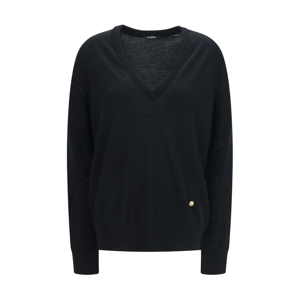 Balmain Pullover aus Wolle Oves Aries in Schwarz