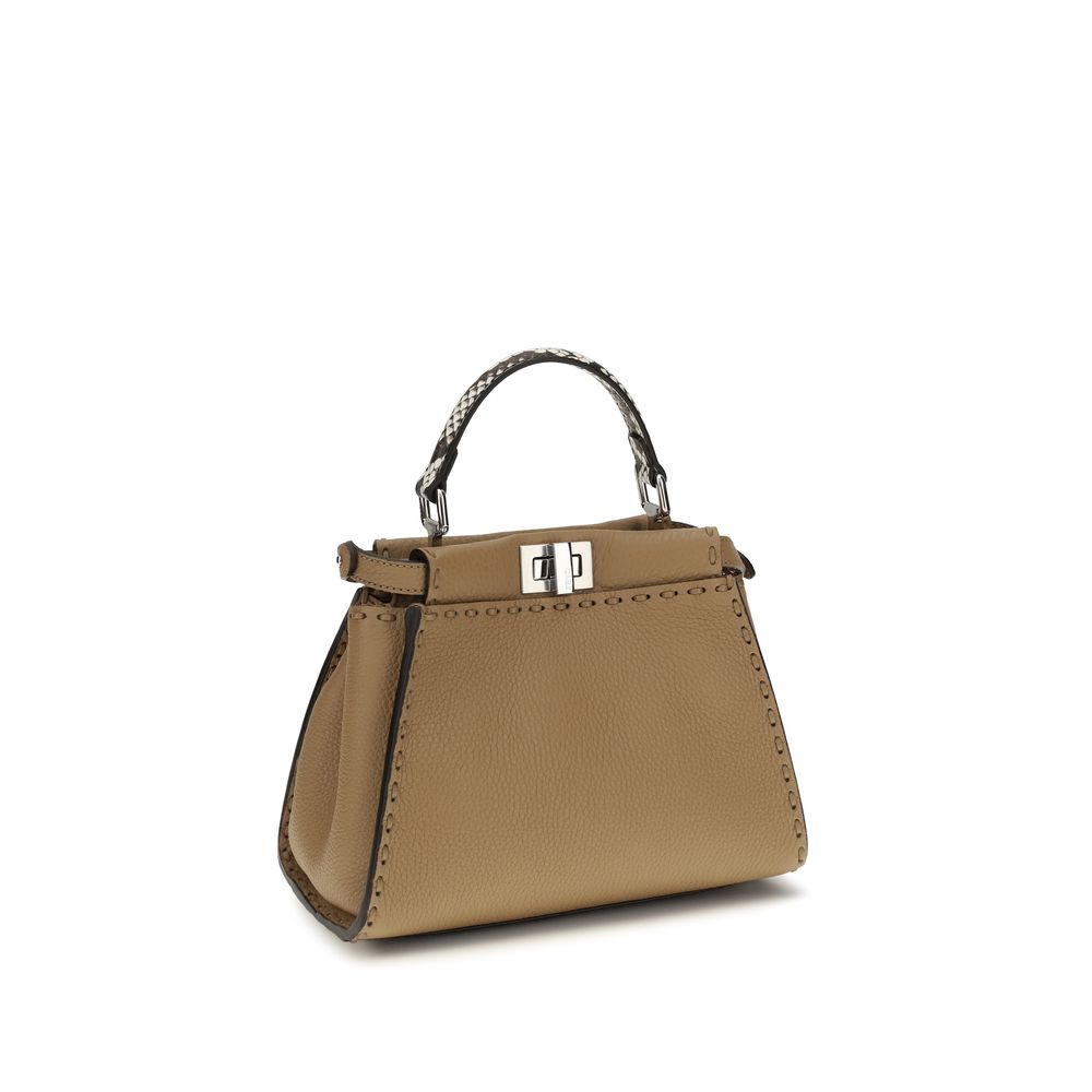 Fendi Beige Kalbsleder Bos Taurus Schultertasche