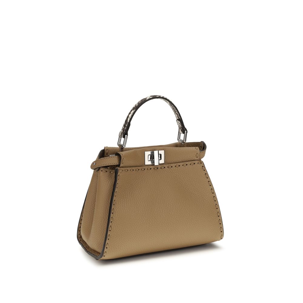 Fendi Beige Kalbsleder Bos Taurus Schultertasche