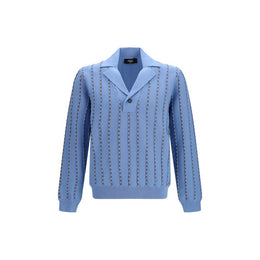 Fendi Blaues Baumwoll-Polohemd
