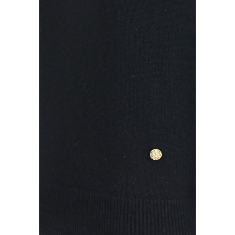Balmain Ärmelloser Pullover aus schwarzer Wolle Oves Aries