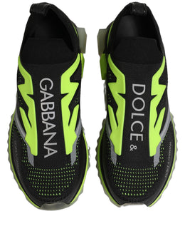 Dolce & Gabbana Schwarze und grüne Sorrento Low-Top-Sneaker