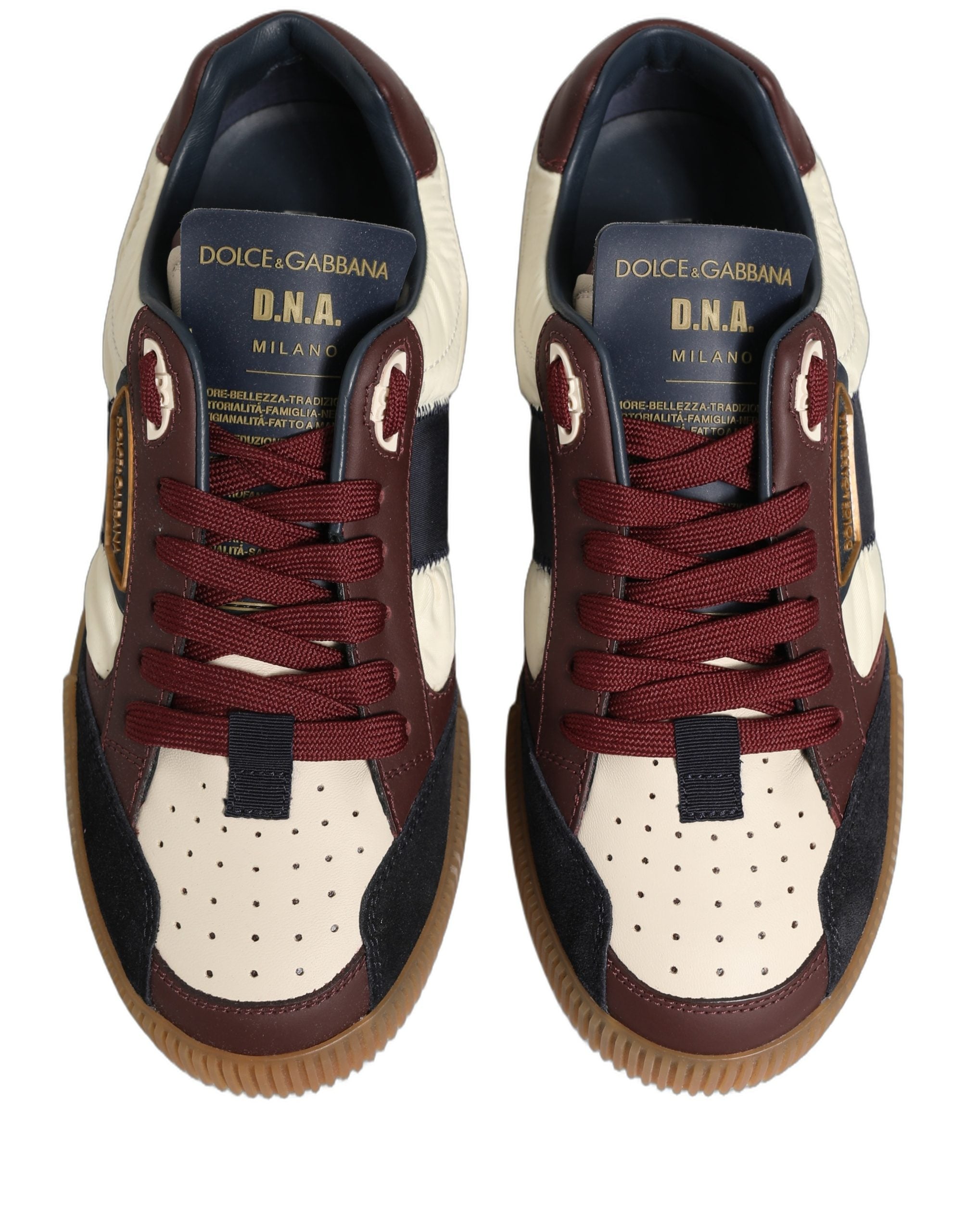 Dolce & Gabbana Mehrfarbige Leder MIAMI Low-Top-Sneaker für Herren