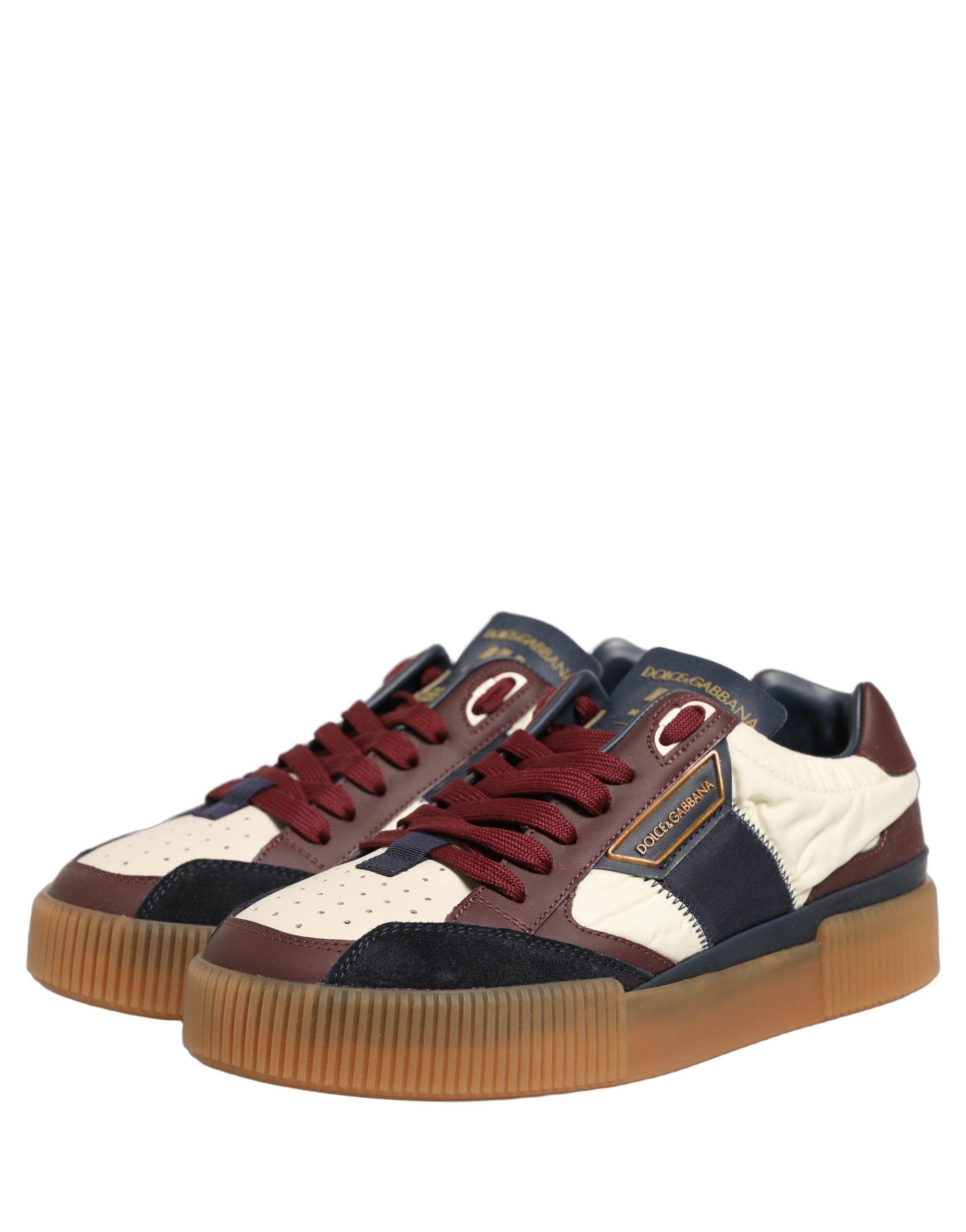 Dolce & Gabbana Mehrfarbige Leder MIAMI Low-Top-Sneaker für Herren