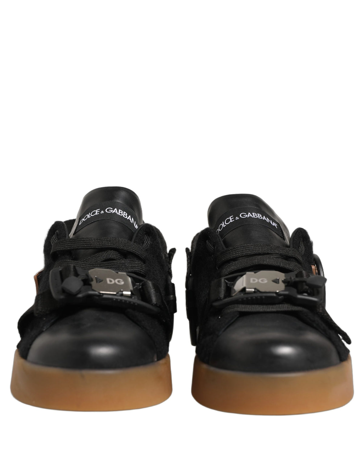 Dolce & Gabbana Schwarze Leder Low-Top-Sneaker für Herren