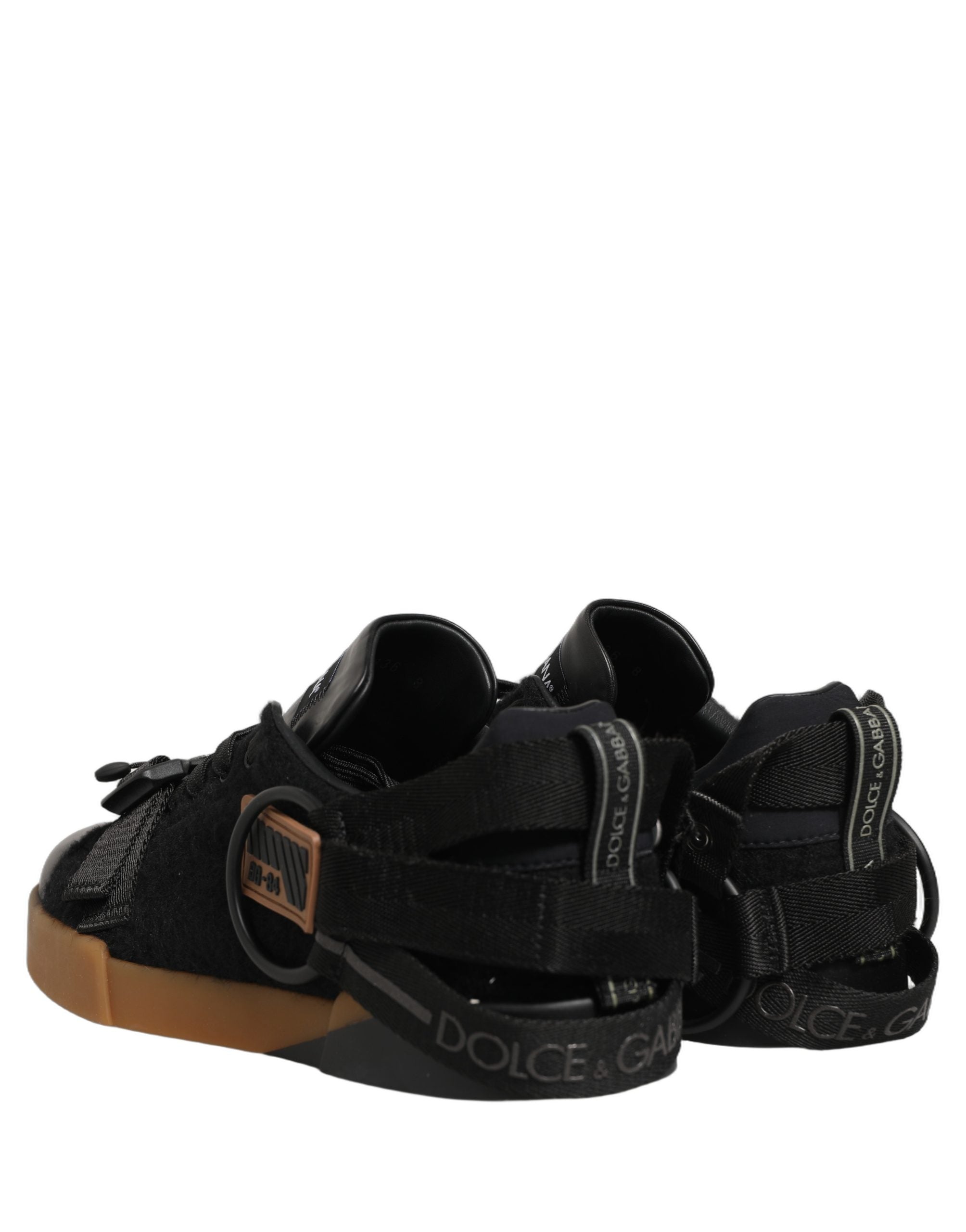 Dolce & Gabbana Schwarze Leder Low-Top-Sneaker für Herren