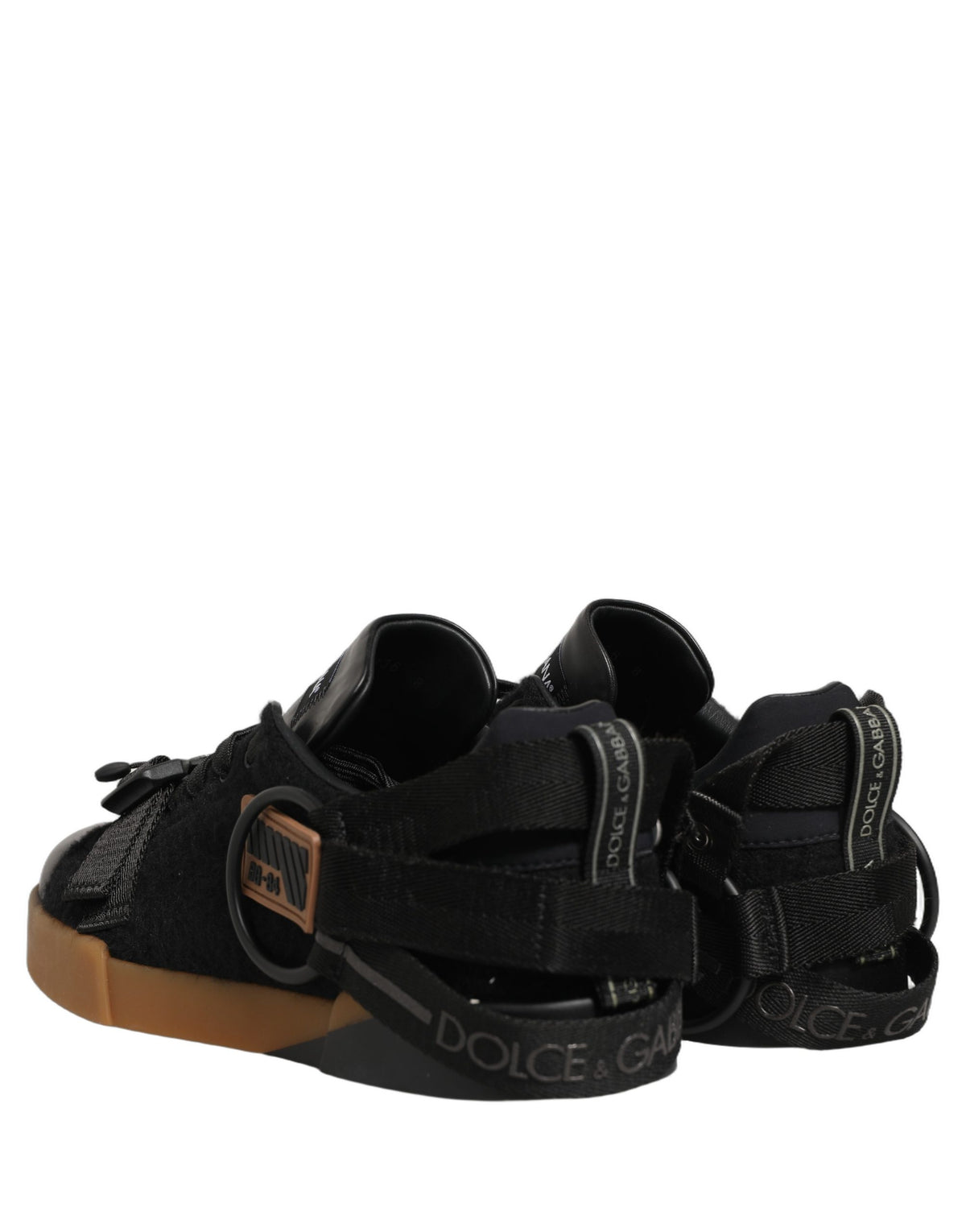 Dolce & Gabbana Schwarze Leder Low-Top-Sneaker für Herren