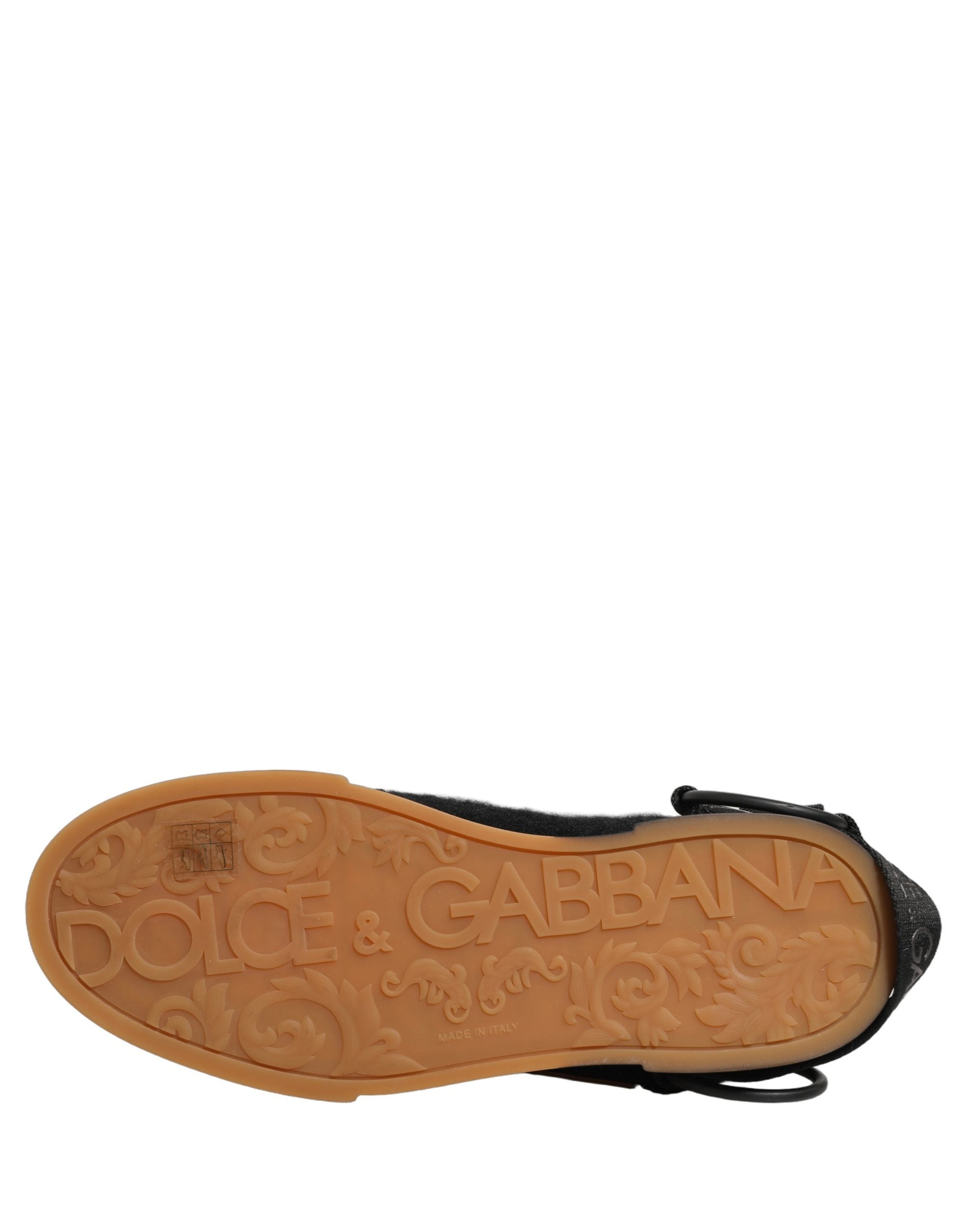 Dolce & Gabbana Schwarze Leder Low-Top-Sneaker für Herren