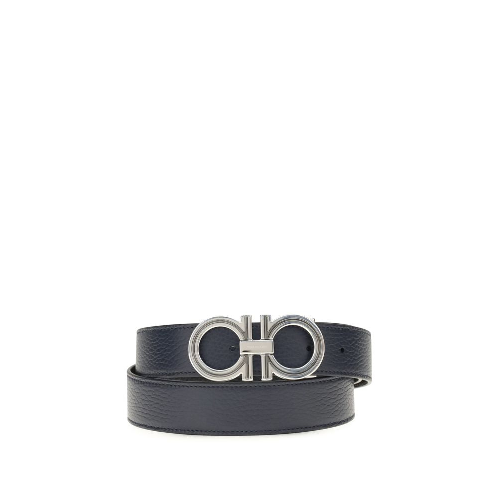 Ferragamo Blauer Kalbsleder Bos Taurus Regular Gürtel