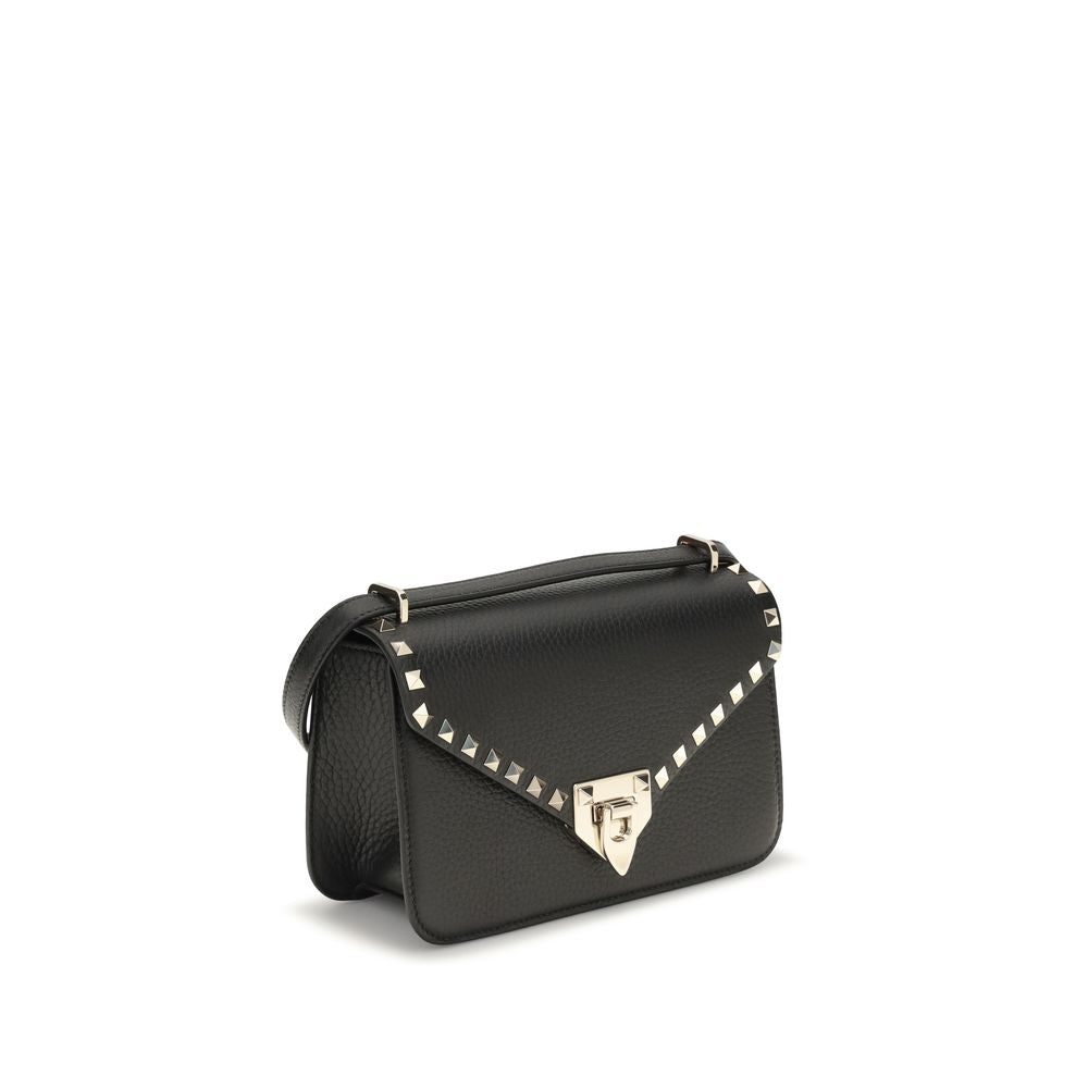 Valentino Garavani Schwarze Bos Taurus Kalbsleder Schultertasche