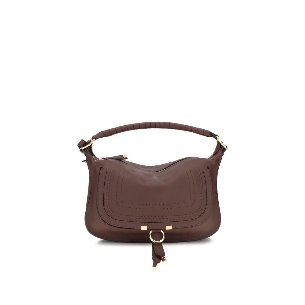 Chloé Schultertasche Bos Taurus aus bordeauxrotem Kalbsleder
