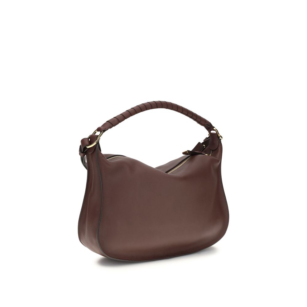 Chloé Schultertasche Bos Taurus aus bordeauxrotem Kalbsleder