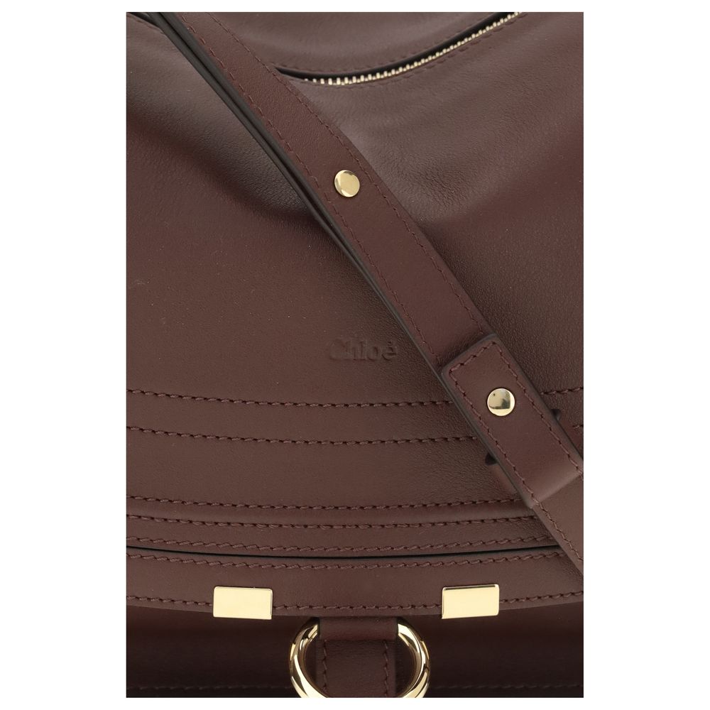 Chloé Schultertasche Bos Taurus aus bordeauxrotem Kalbsleder