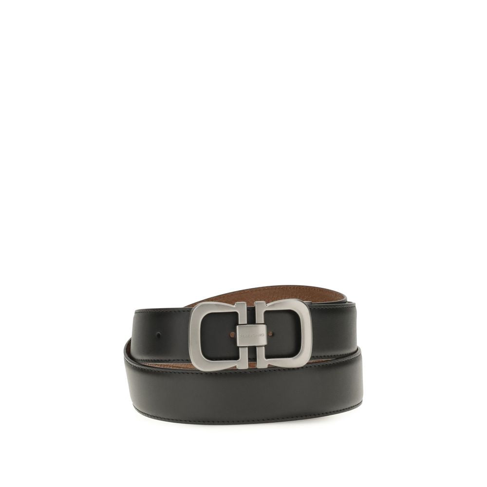 Ferragamo Schwarzer Kalbsleder Bos Taurus Regular Gürtel