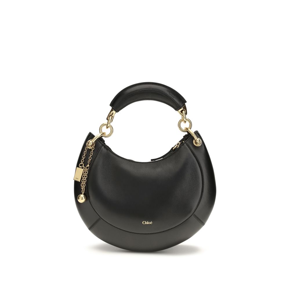 Chloé Schwarze Bos Taurus Kalbsleder Schultertasche