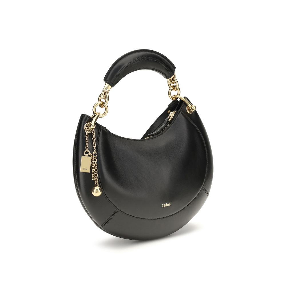 Chloé Schwarze Bos Taurus Kalbsleder Schultertasche