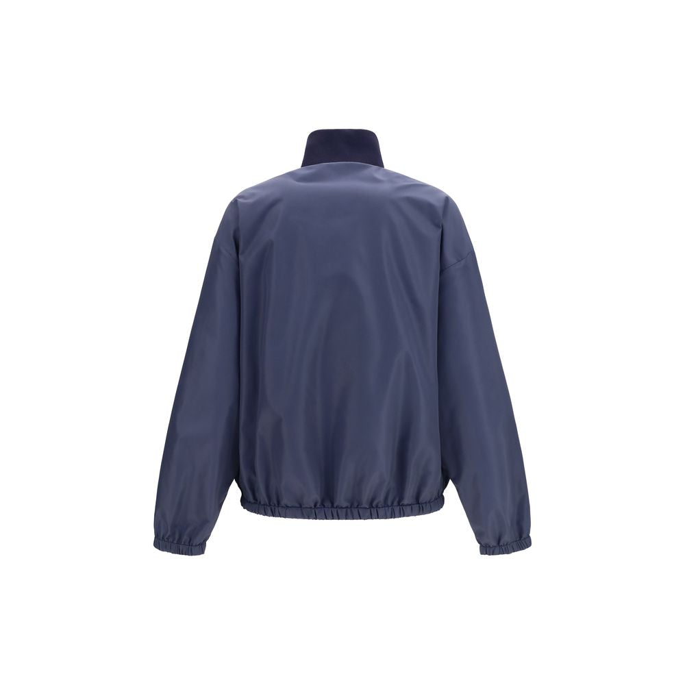 Miu Miu Blaue Polyester-Jacke in voller Länge