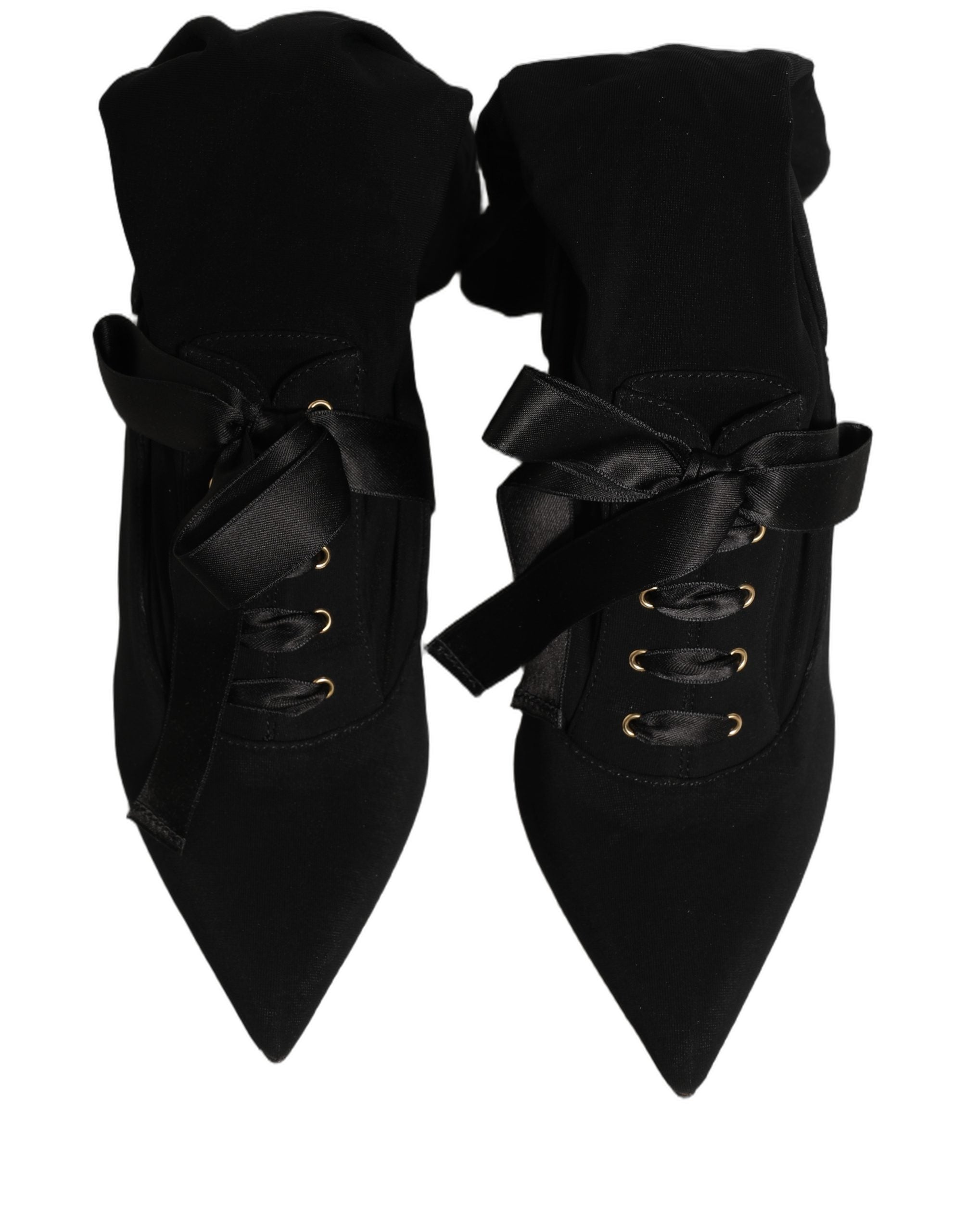 Dolce & Gabbana Schwarz Stiletto Heels Mid Calf Stiefel Schuhe