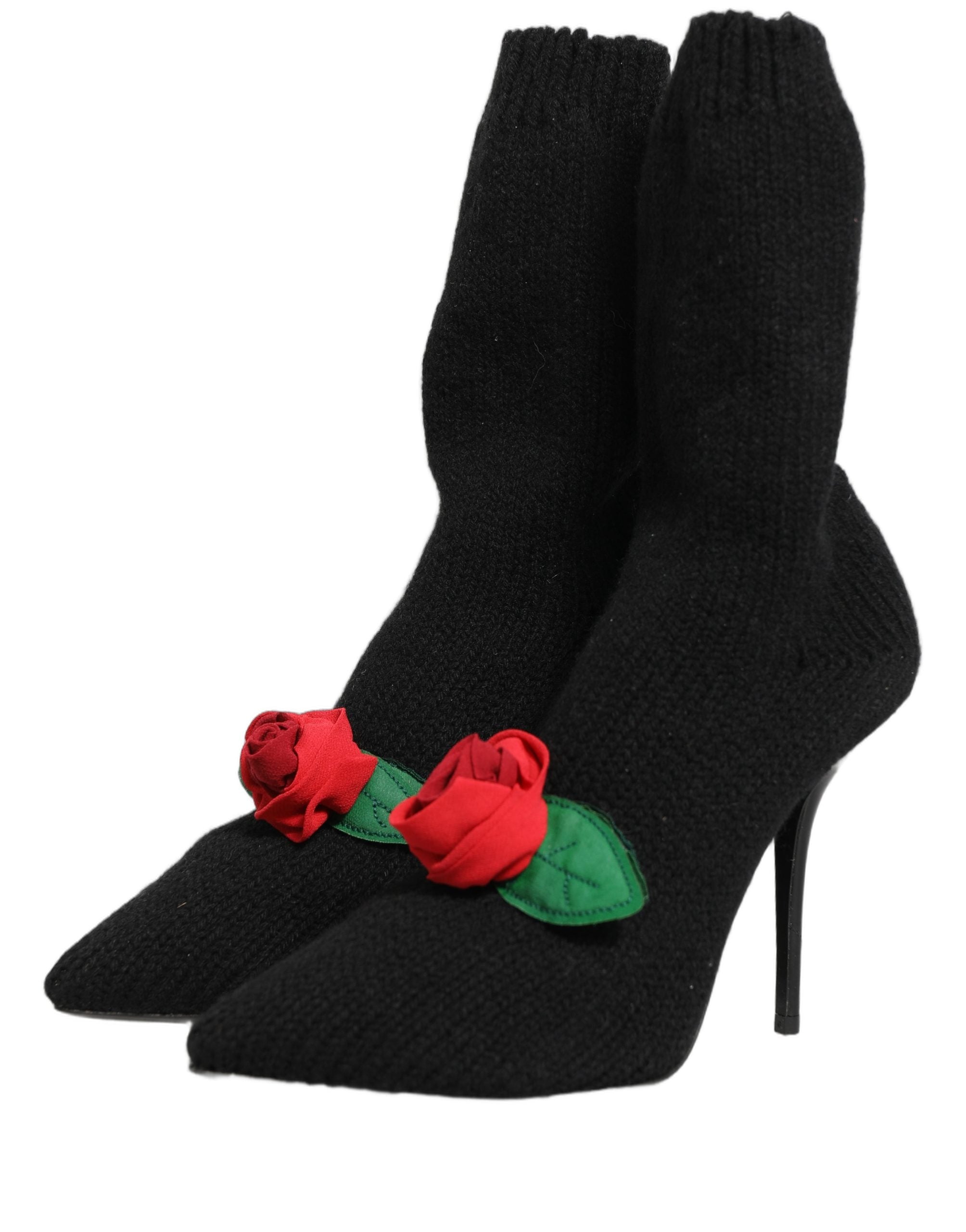 Dolce & Gabbana Schwarz Stiletto Heels Mid Calf Stiefel Schuhe