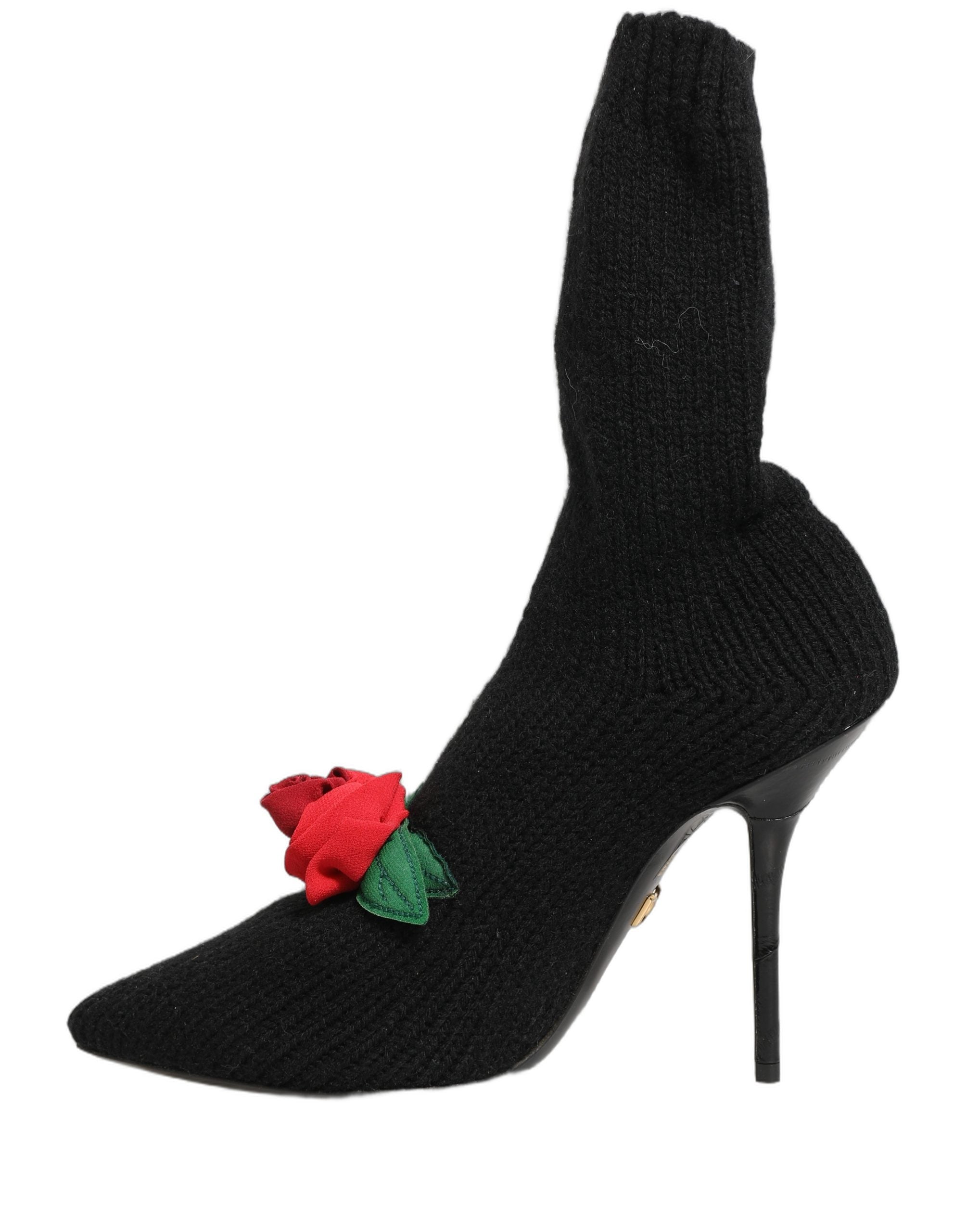 Dolce & Gabbana Schwarz Stiletto Heels Mid Calf Stiefel Schuhe