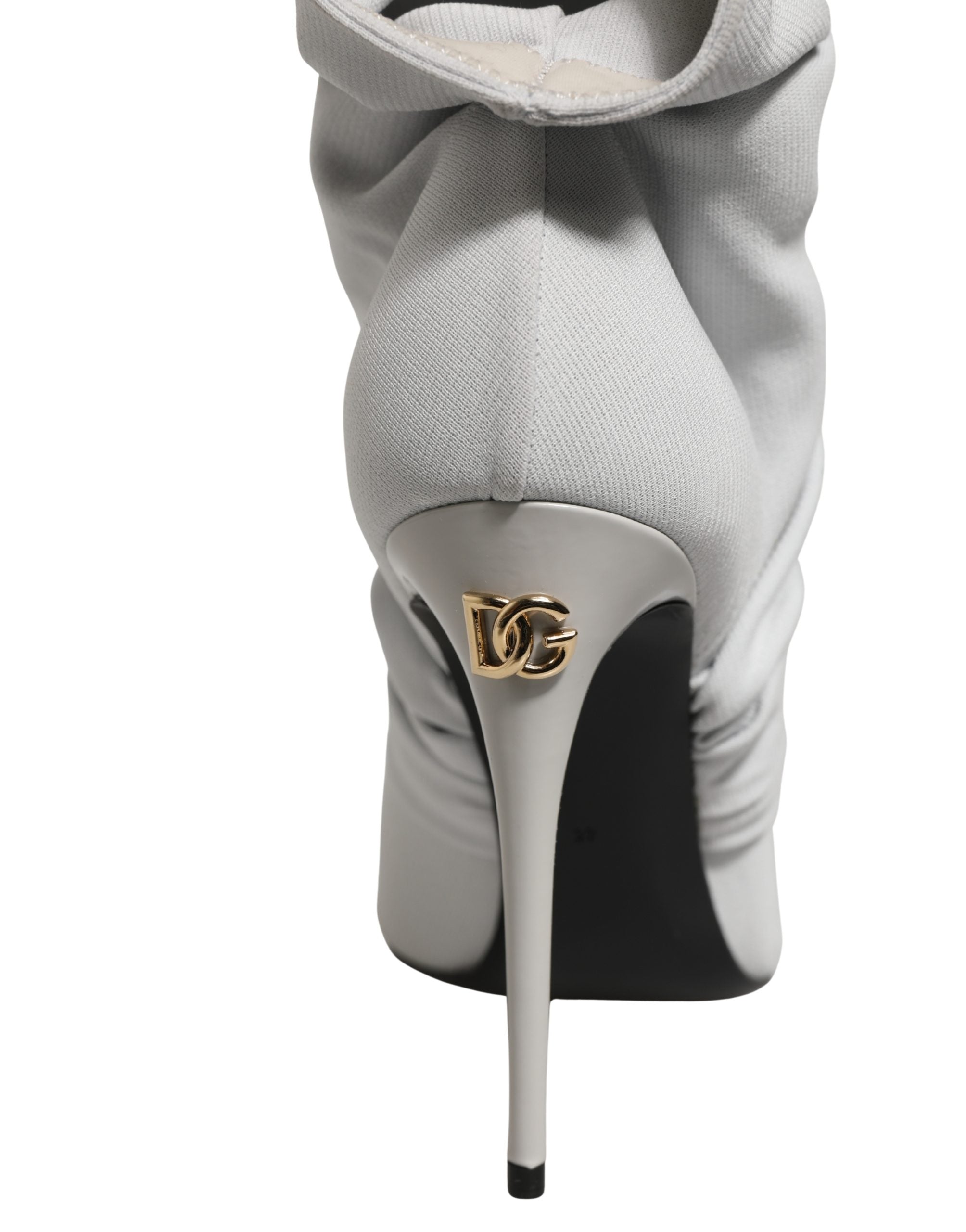 Dolce & Gabbana Graue Stretch-Socken-Stiefeletten
