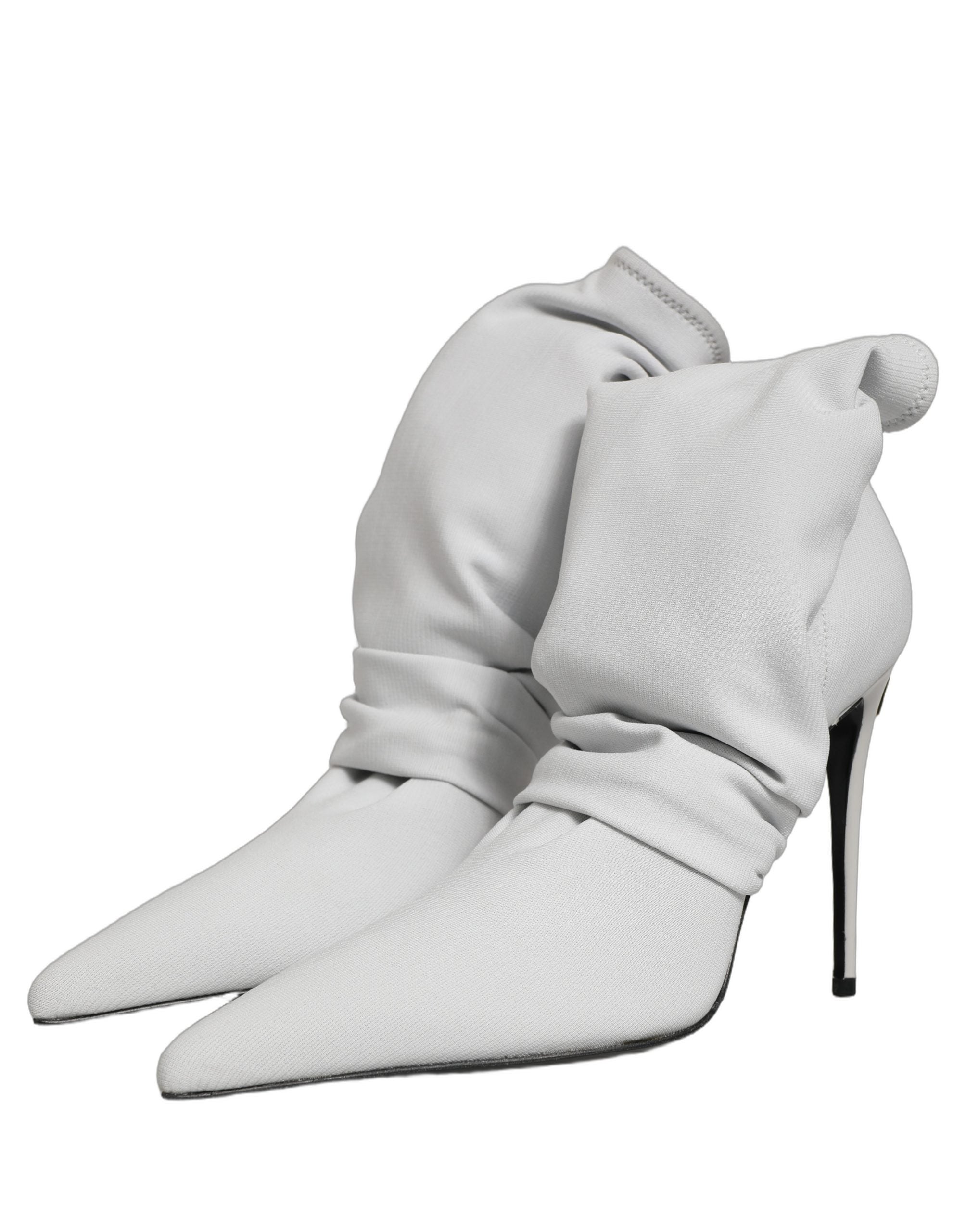 Dolce & Gabbana Graue Stretch-Socken-Stiefeletten