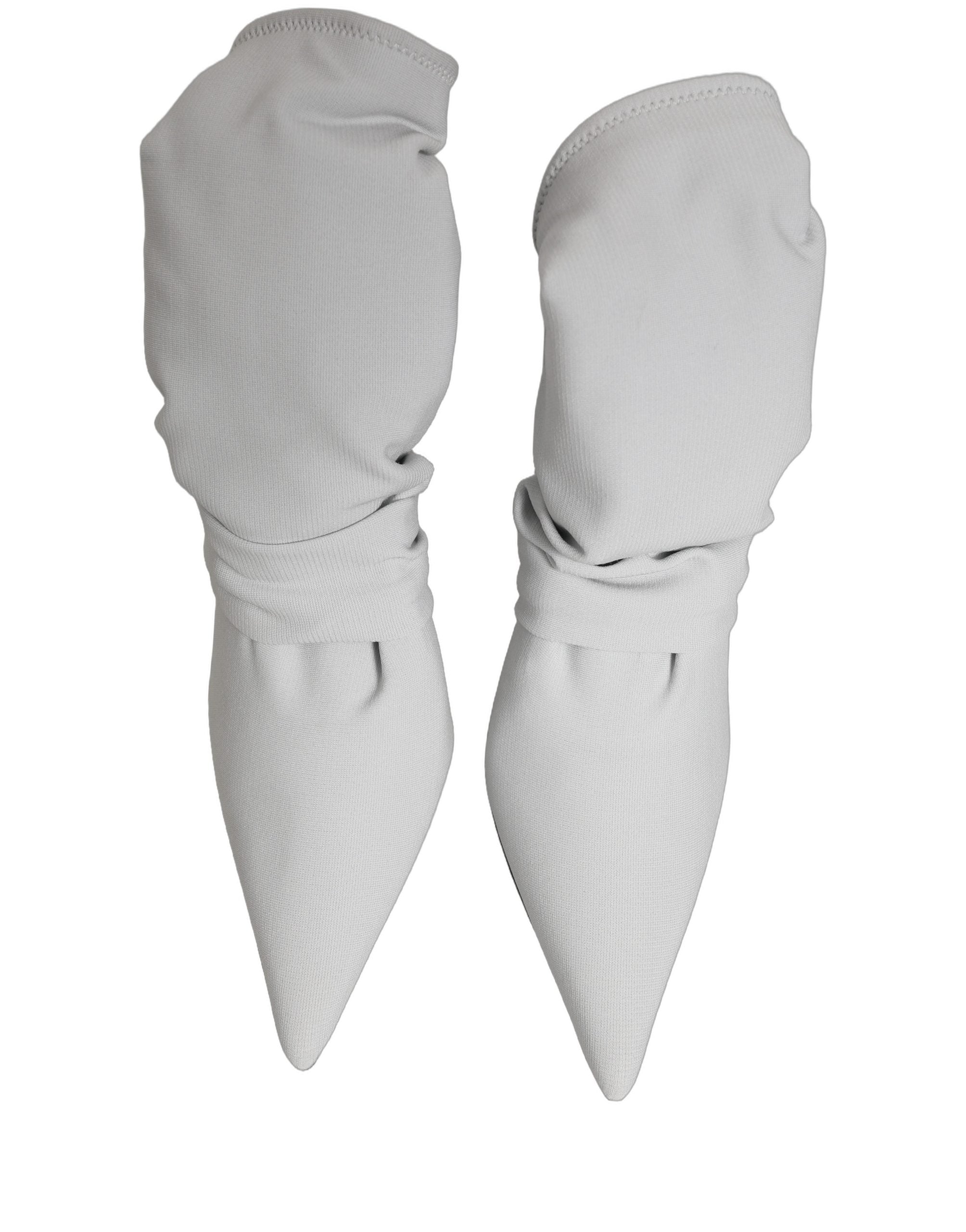 Dolce & Gabbana Graue Stretch-Socken-Stiefeletten