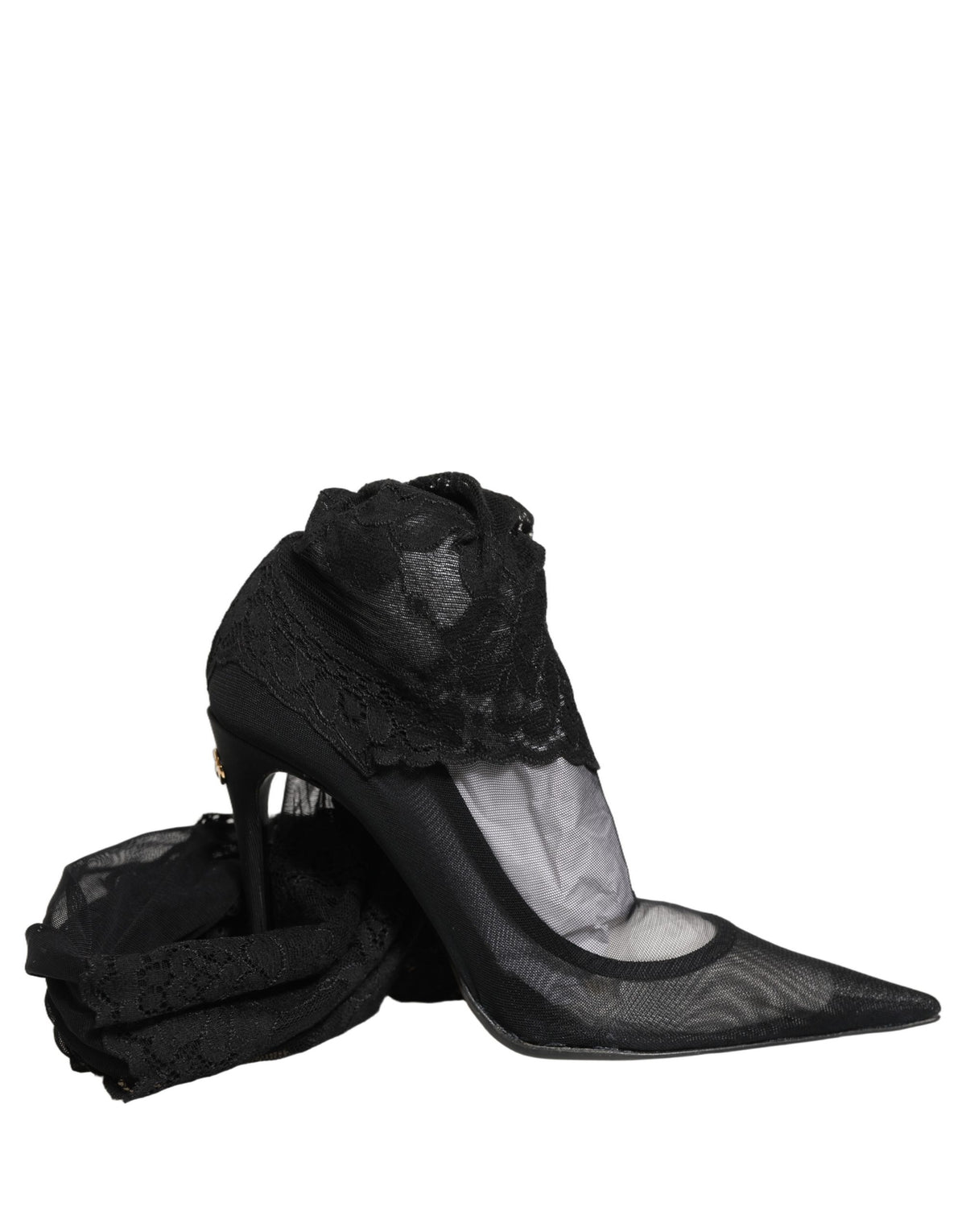 Dolce & Gabbana Schwarze Overknee-Socken-Pumps-Stiefel