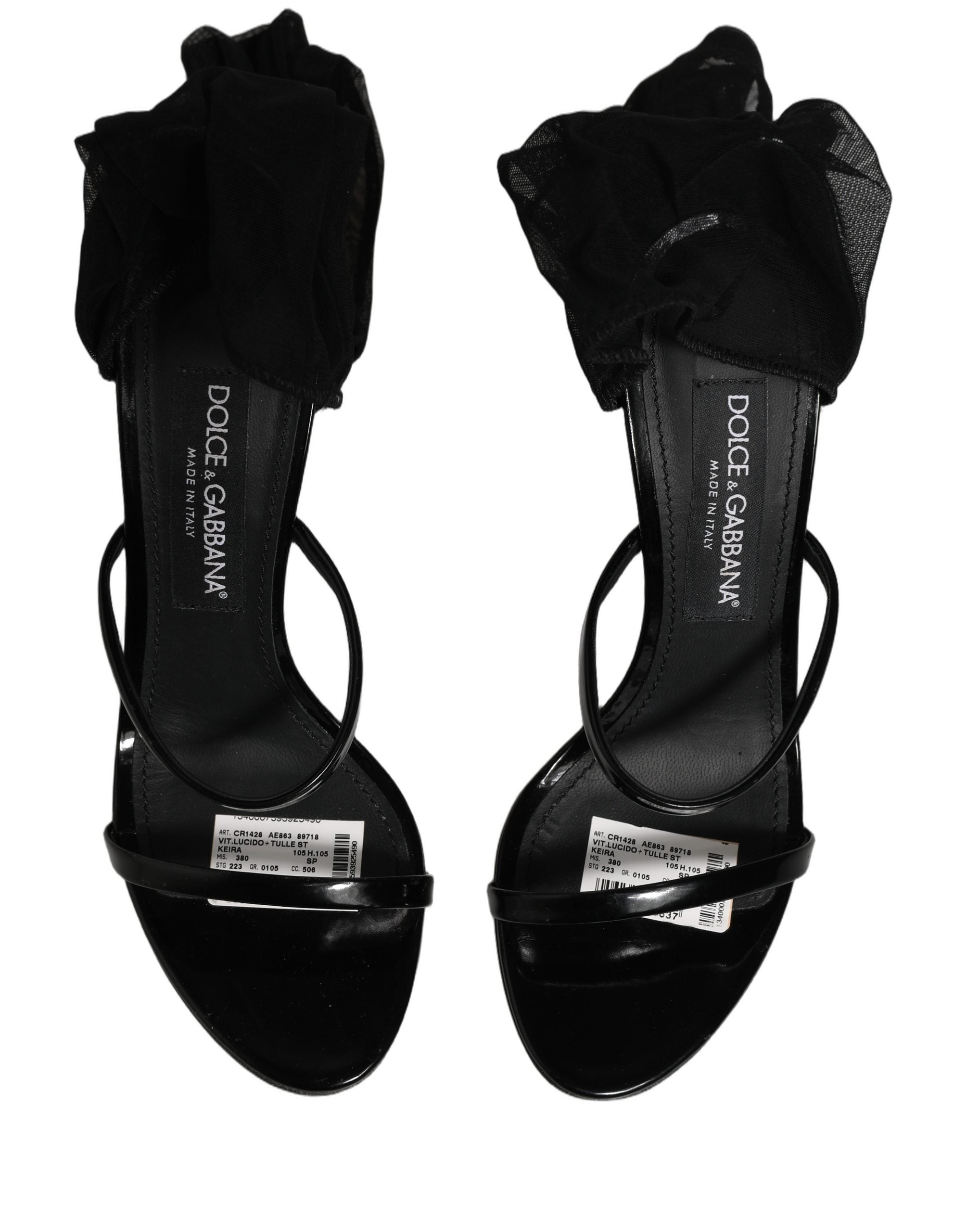 Dolce & Gabbana Stiletto-Sandalen-Socken-Kniehohe-Stiefel-Schwarz